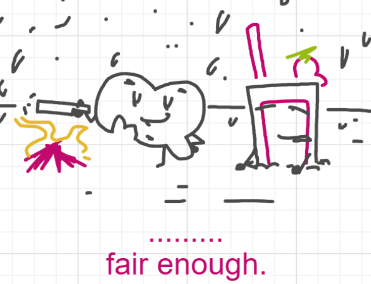 A panel from I've Been Everywhere, Man, episode nine of the Board Boards object show by Furretwalk/WalkingFurret.